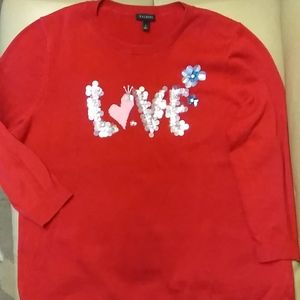 TALBOTS "LOVE" SWEATER TOP L